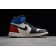 Jordan 1 High Black White Campus Red 555088-703 Basketball Shoes
