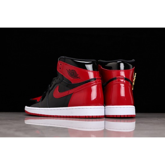 Jordan 1 High Bred Patent 555088-063 Basketball Shoes