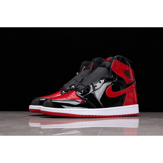 Jordan 1 High Bred Patent 555088-063 Basketball Shoes