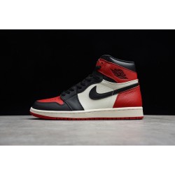 Jordan 1 High Bred Toe 555088-610 Basketball Shoes