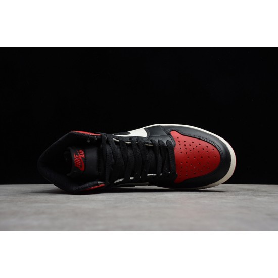 Jordan 1 High Bred Toe 555088-610 Basketball Shoes