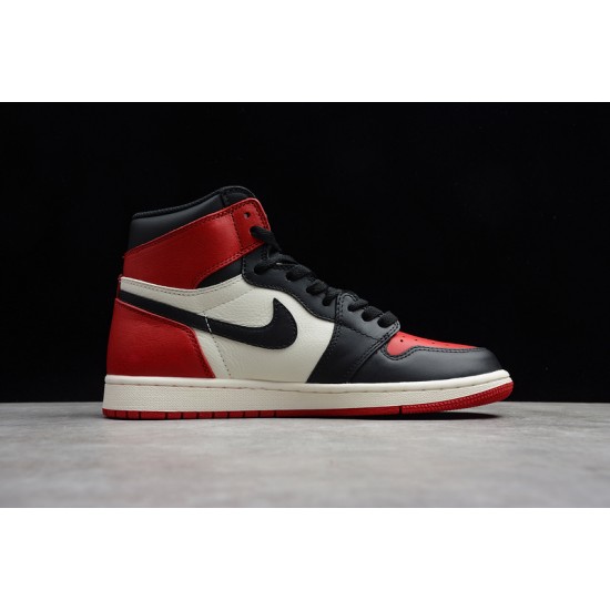 Jordan 1 High Bred Toe 555088-610 Basketball Shoes