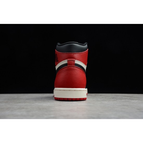 Jordan 1 High Bred Toe 555088-610 Basketball Shoes