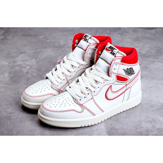 Jordan 1 High Phantom 555088-160 Basketball Shoes White Red