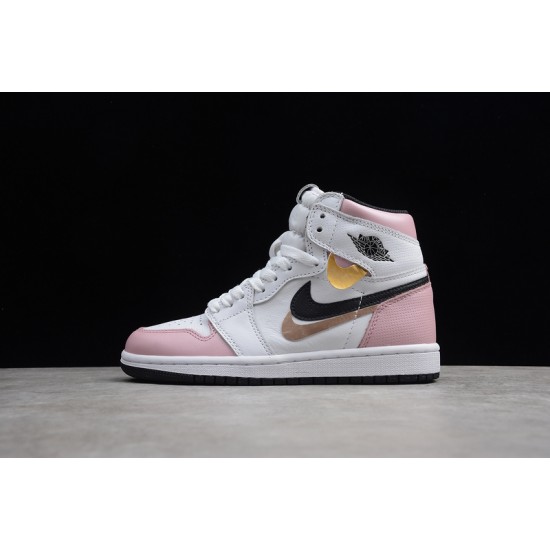 Jordan 1 High Pink White 555088-688 Basketball Shoes