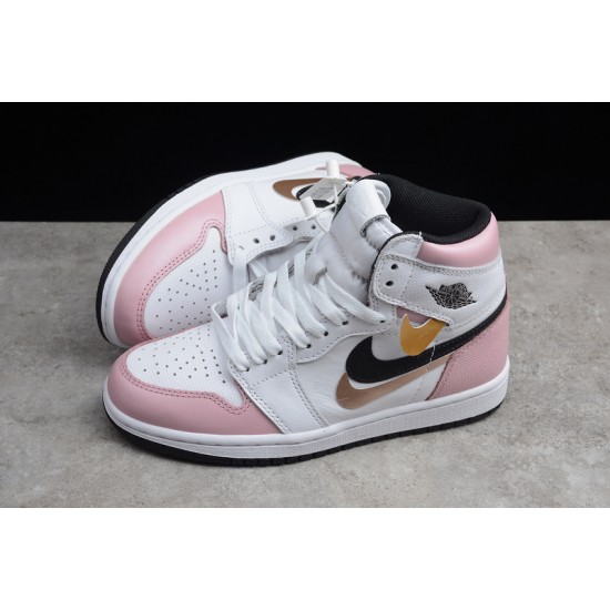 Jordan 1 High Pink White 555088-688 Basketball Shoes