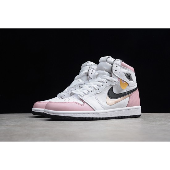 Jordan 1 High Pink White 555088-688 Basketball Shoes