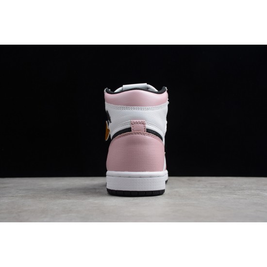 Jordan 1 High Pink White 555088-688 Basketball Shoes