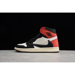 Jordan 1 High TS SP Sail Black Red CD4487-103 Basketball Shoes