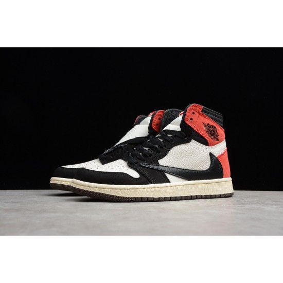 Jordan 1 High TS SP Sail Black Red CD4487-103 Basketball Shoes