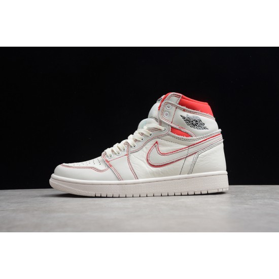 Jordan 1 High White Red 555068-160 Basketball Shoes