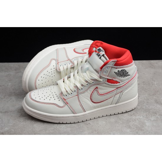 Jordan 1 High White Red 555068-160 Basketball Shoes