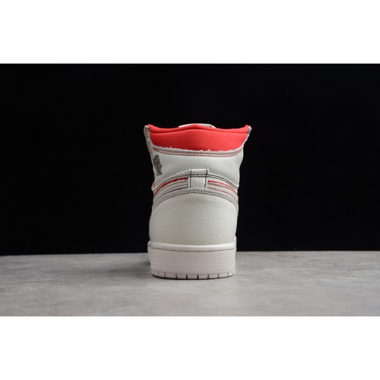 Jordan 1 High White Red 555068-160 Basketball Shoes