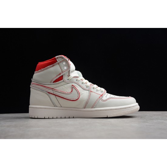 Jordan 1 High White Red 555068-160 Basketball Shoes