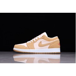 Jordan 1 Low SE Twine Orange Quartz Corduroy (W) DH7820-700 Yellow Unisex Sneaker