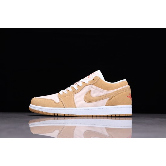 Jordan 1 Low SE Twine Orange Quartz Corduroy (W) DH7820-700 Yellow Unisex Sneaker