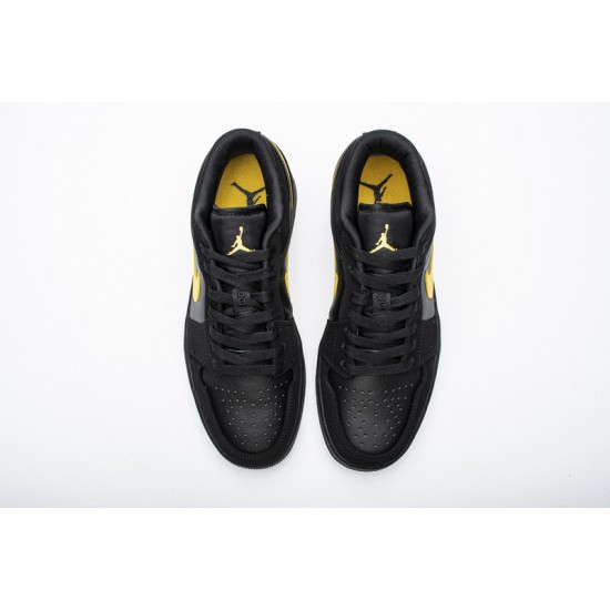 Men Air Jordan 1 Low Black Gold