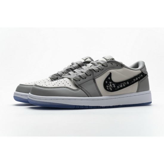 Men DR Air Jordan 1 Low Wolf Grey