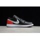 Jordan 1 Low Brushstroke Swoosh  Black Red DA4659001 Basketball Shoes Unisex