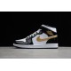 Jordan 1 Mid Black Gold 852542-007 Basketball Shoes