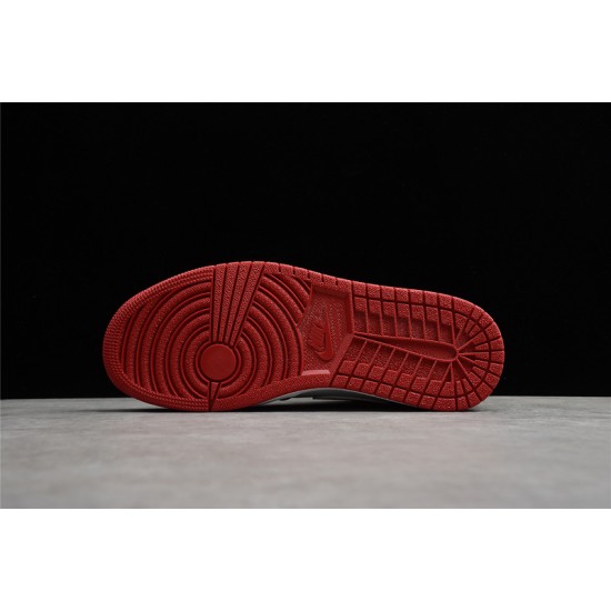 Jordan 1 Mid Black Gym Red 554724-122 Basketball Shoes