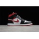 Jordan 1 Mid Black Gym Red 554724-122 Basketball Shoes