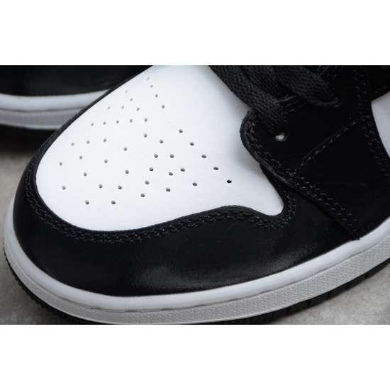 Jordan 1 Mid Black Racer Blue 554725-084 Basketball Shoes