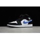 Jordan 1 Mid Black Racer Blue 554725-084 Basketball Shoes