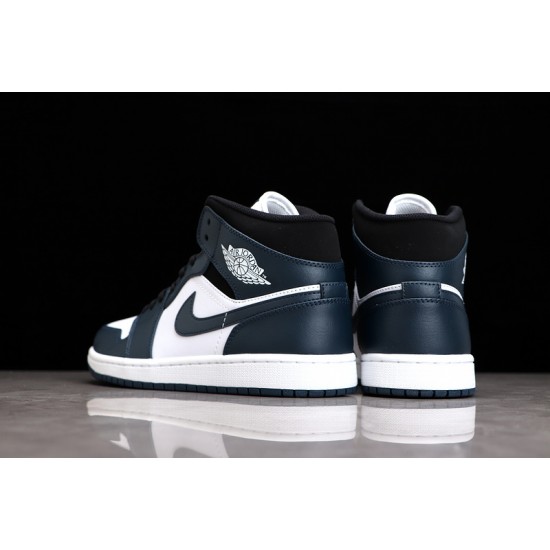 Jordan 1 Mid Dark Teal 554724-411 Basketball Shoes
