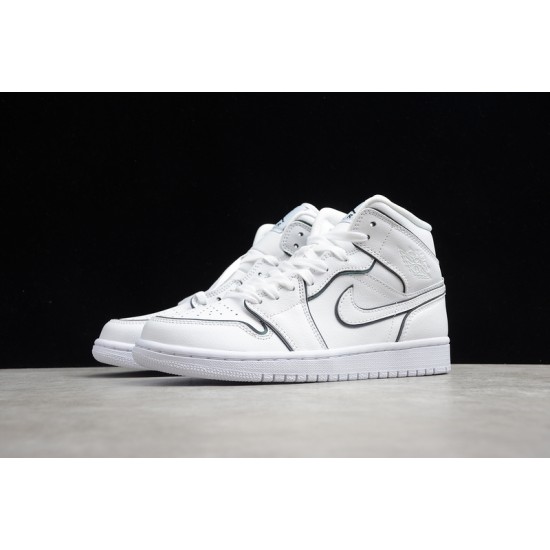 Jordan 1 Mid Iridescent TrimCK6587-100 Basketball Shoes