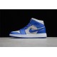 Jordan 1 Mid Iron Purple Deep Royal DH7821-500 Basketball Shoes