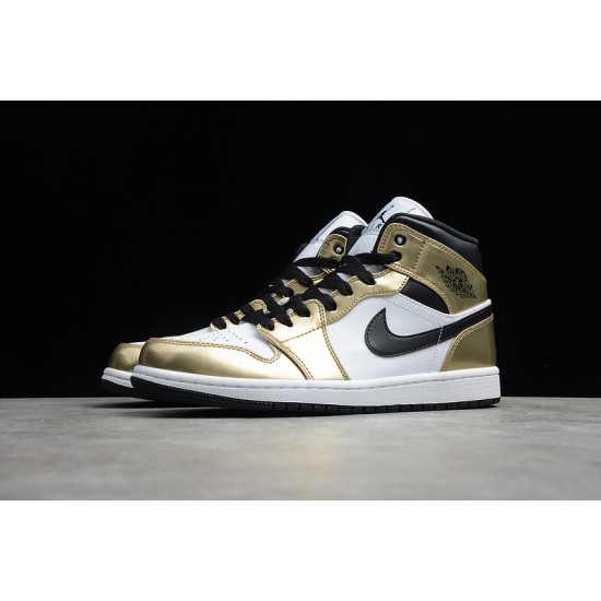 Jordan 1 Mid Metallic Gold DC1419-700 Basketball Shoes