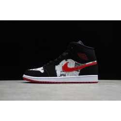 Jordan 1 Mid Newspaper Times 852542-061 Basketball Shoes