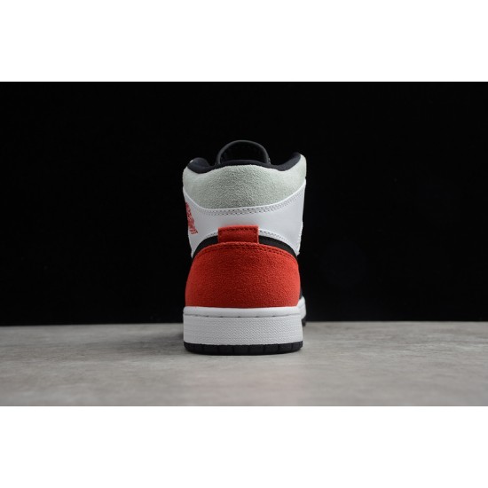 Jordan 1 Mid Red Black Toe 852542-100 Basketball Shoes