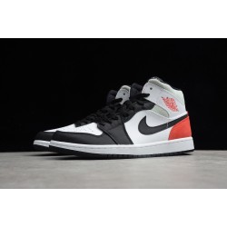 Jordan 1 Mid Red Black Toe 852542-100 Basketball Shoes