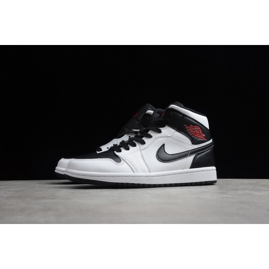 Jordan 1 Mid Reverse Black Toe BQ6472-101 Basketball Shoes