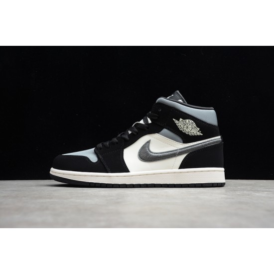 Jordan 1 Mid Satin Smoke Grey 852542-011 Basketball Shoes