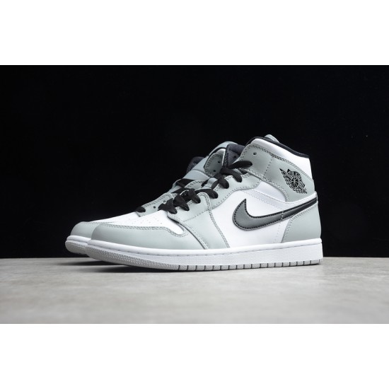 Jordan 1 Mid Smoke Grey 554724-092 Basketball Shoes