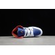Jordan 1 Mid White Deep Royal Blue 554725-131 Basketball Shoes