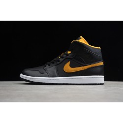 Jordan 1 Mid Yellow Black C9352-001 Basketball Shoes