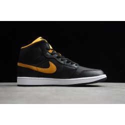 Jordan 1 Mid Yellow Black C9352-001 Basketball Shoes