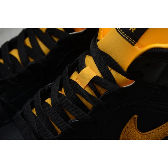 Jordan 1 Mid Yellow Black C9352-001 Basketball Shoes