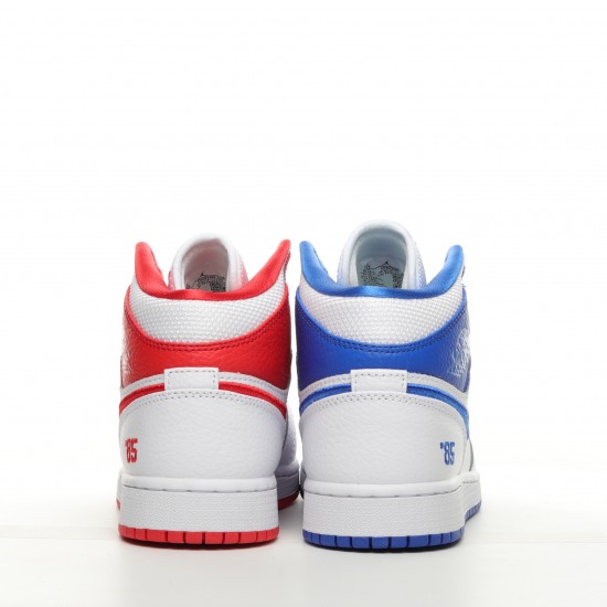 2021 Air Jordan 1 Mid GS 85 White Red Blue