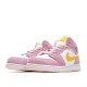 2021 Women Air Jordan 1 Mid Arctic Pink Pink White Yellow