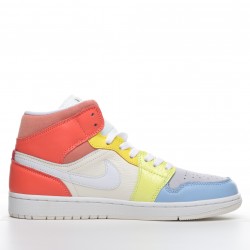 2021 Women Air Jordan 1 Mid To My First Coach White Red Blue