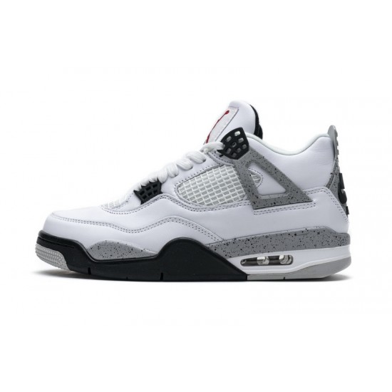 Men Air Jordan 4 White Cement