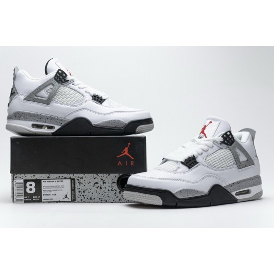 Men Air Jordan 4 White Cement