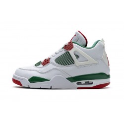Men Air Jordan 4 White Green Red