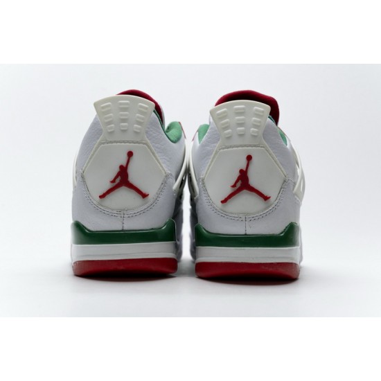 Men Air Jordan 4 White Green Red