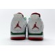 Men Air Jordan 4 White Green Red